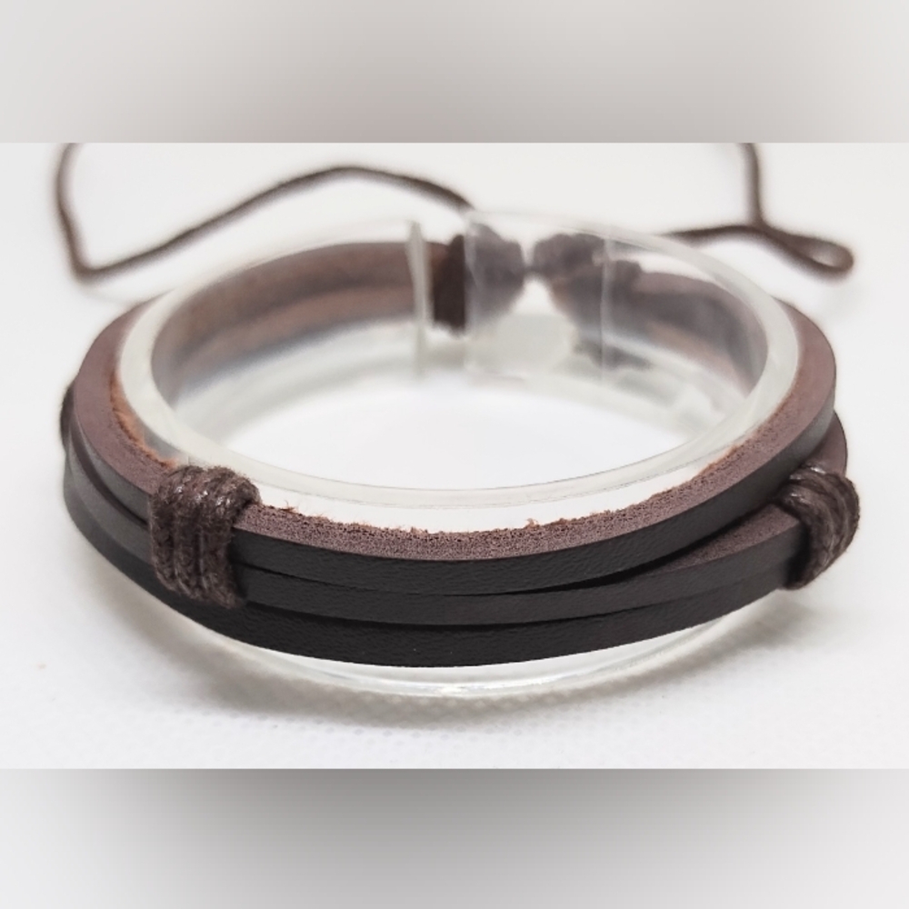 Men's‎ Bracelet Leather Layered Brown New f30